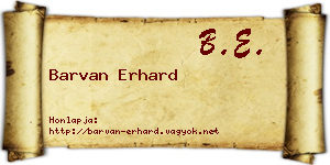 Barvan Erhard névjegykártya